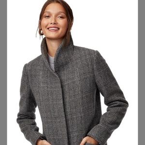 Aritzia Wilfred Wool Cocoon Coat Plaid